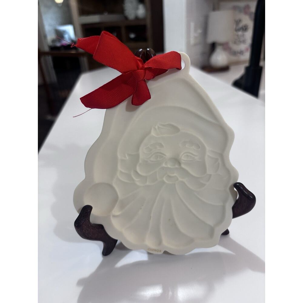 Lenox Holiday Christmas Santa Cookie Press Mold Ornament Porcelain Decor 7" - Picture 4 of 4